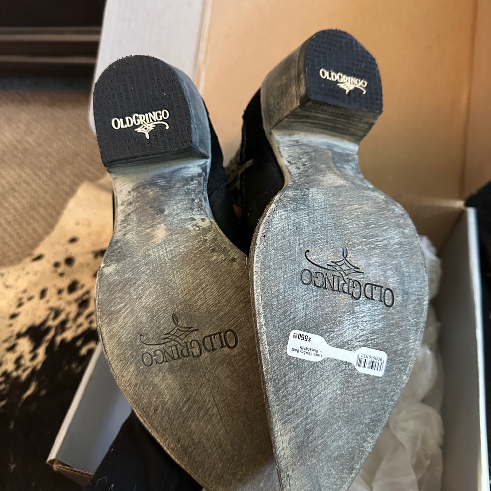 Old Gringo Black and White Cowboy Cowgirl Boots 11 - Picture 4 of 7